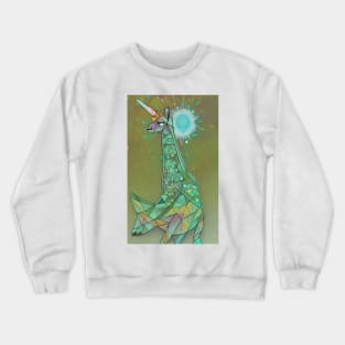 Fractal Diamond Llama Unicorn Crewneck Sweatshirt